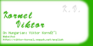 kornel viktor business card